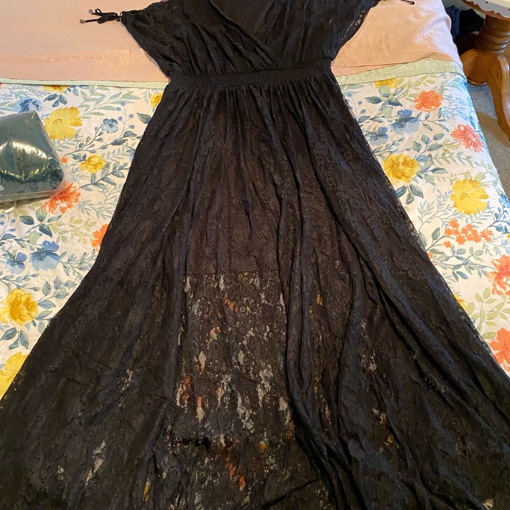 Black Lace Dress Short sleeved